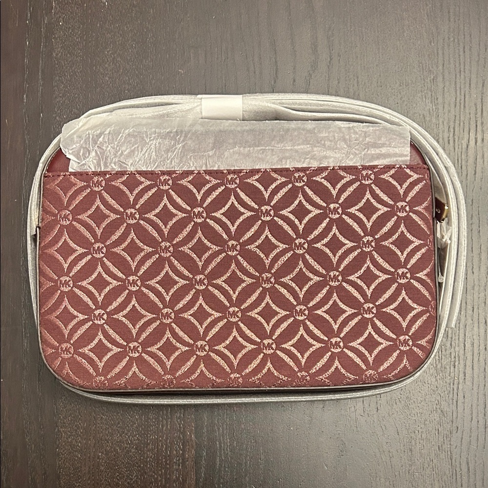 Michael Kors Burgundy Patterned Crossbody Bag with Gold Hardware. NWT! - Picture 3 of 7